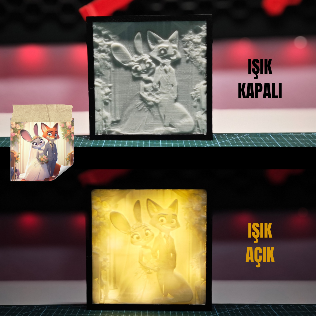 El Yapımı Işıklı Lithophane Fotoğraf Kutusu – Işıkla Canlanan Anı Hediyesi - Görsel 2