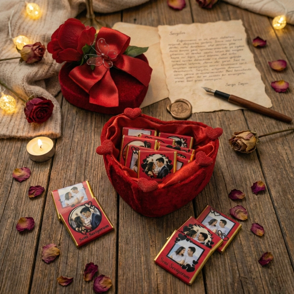 Sipariş için 3 fotoğraf seçmeniz yeterlidir. İlk olarak fotoğrafları bana iletmeniz gerekir. Ardından ben de onları estetik şekilde yerleştiririm. İsterseniz bu ürünü farklı hediyelerle birleştirebilirsiniz. Bunun için sitemizdeki diğer Sevgiliye Hediye seçeneklerine göz atın. Böylece çok daha büyük bir sürpriz yapabilirsiniz. Son olarak, hazırlık sürecini Instagram hesabımızdan izleyebilirsiniz. Özetle, siparişiniz üzerine sizin için özenle hazırlanır.fotoğraflı resimli çikolata ve kapakta gül süslemesi