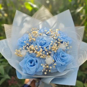 mavi-kurdele-gul-buketi-el-yapimi-solmayan-cicek